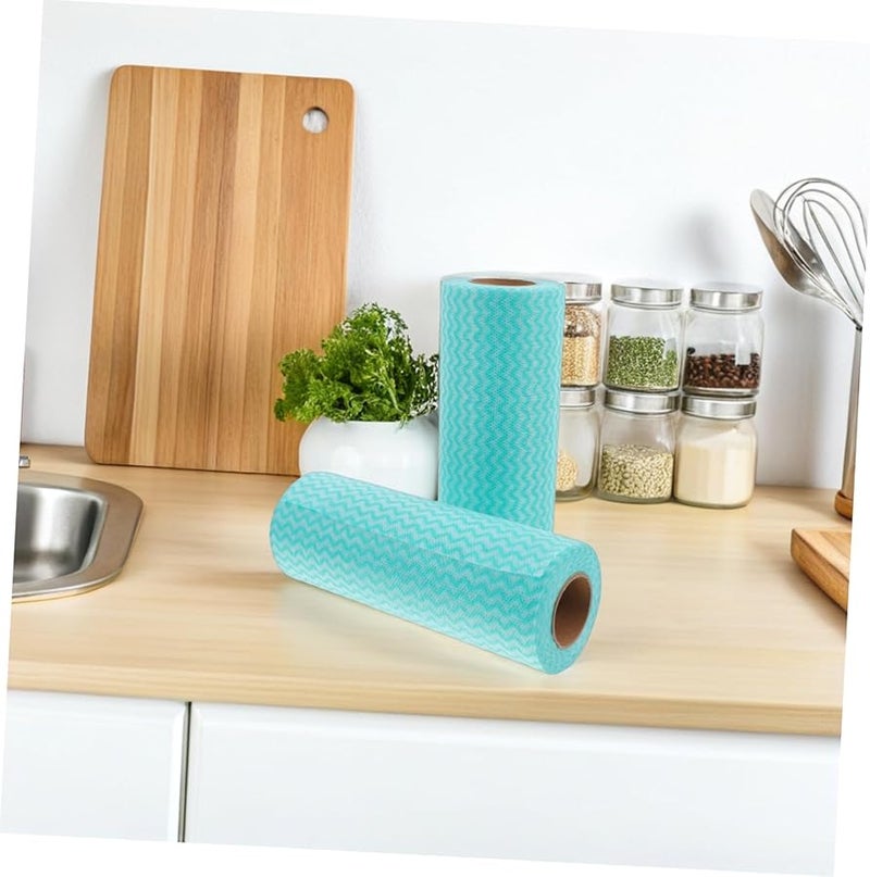 Luxshiny 2 لفات مناديل مطبخ قابلة للتخلص منها مخططة قابلة للغسل وسهلة التمزيق لمسح الأسطح - Image 5